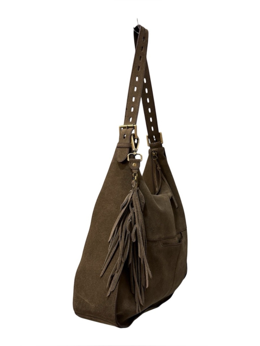 Hobo Marley Shoulder Suede Bag Sage Green